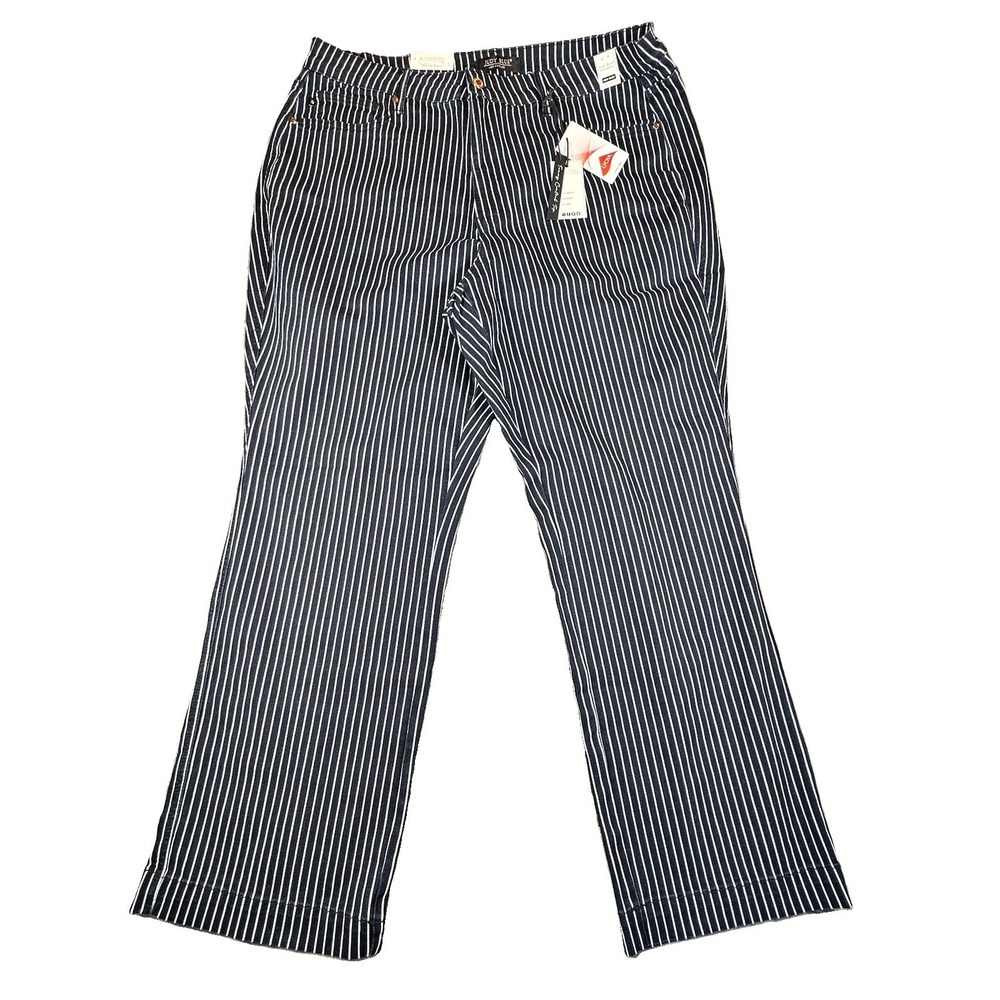 NWT Judy Blue 24W Tummy Control High Waist Straight Leg Jeans Striped Preppy